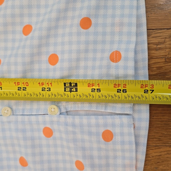 LANDS END BRAND WOMEN'S LONG SLEEVE BLUE & WHITE CHECKERED & DOTS TOP SIZE LARGE - Picture 12 of 14